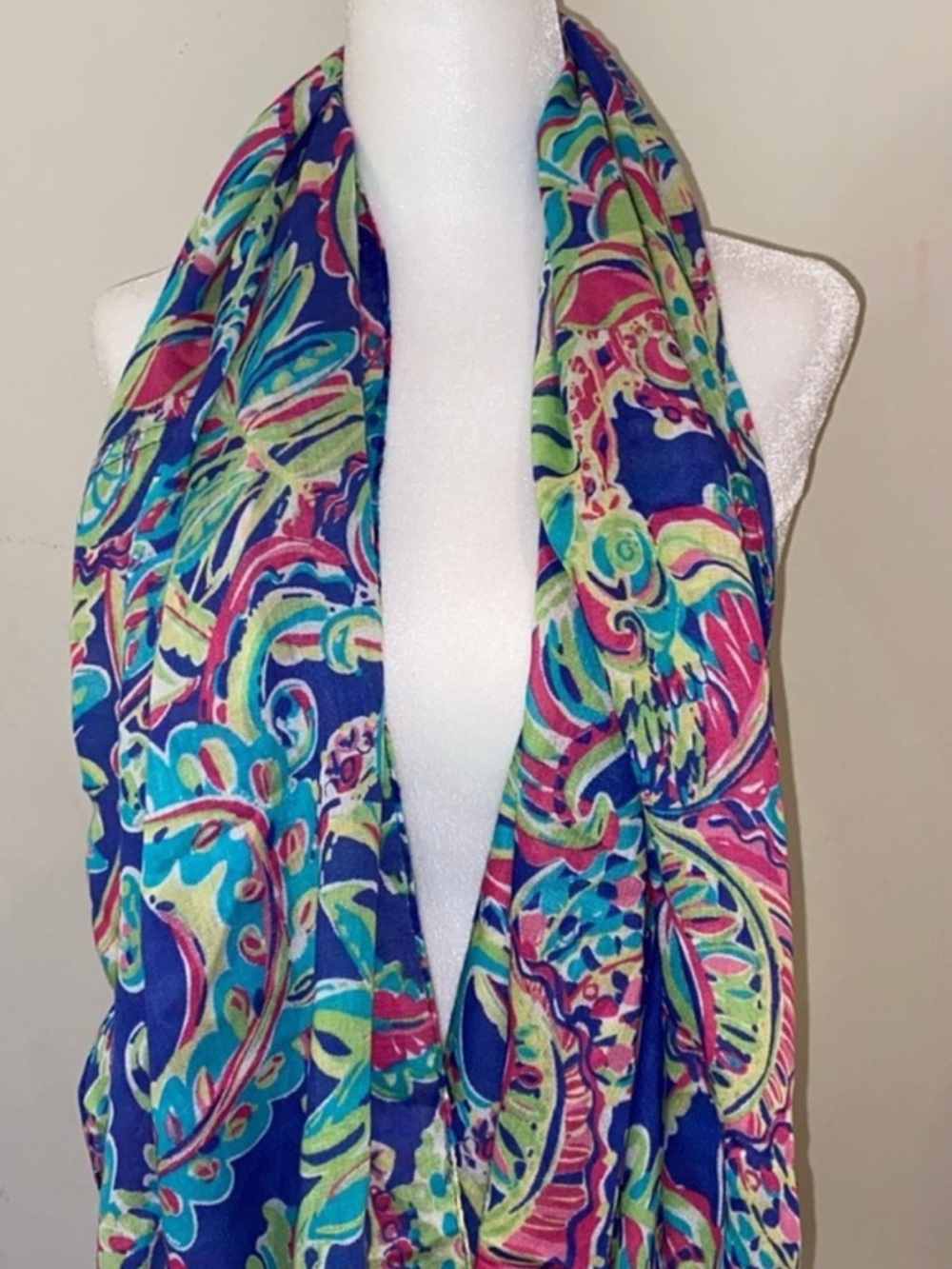 Green Blue Paisley Lilly Pulitzer Infinity Scarf